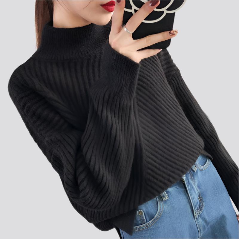 Women's Sweater Loose Lazy Half High Collar