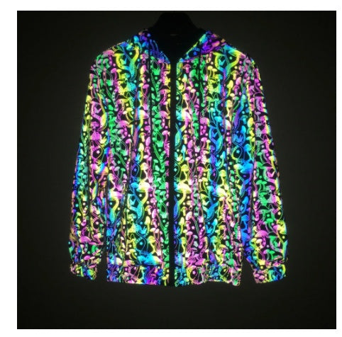 Symphony Luminous Jacket Windbreaker Reflective Hooded Jacket