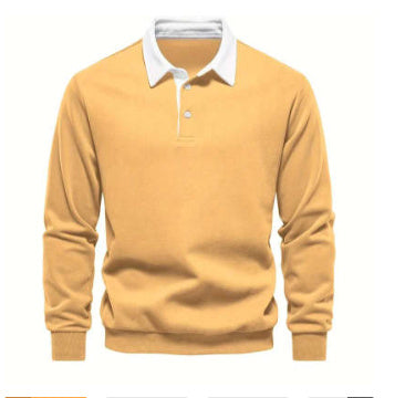 Men's Fashion Casual Versatile Long Sleeves Polo Collar Sweater