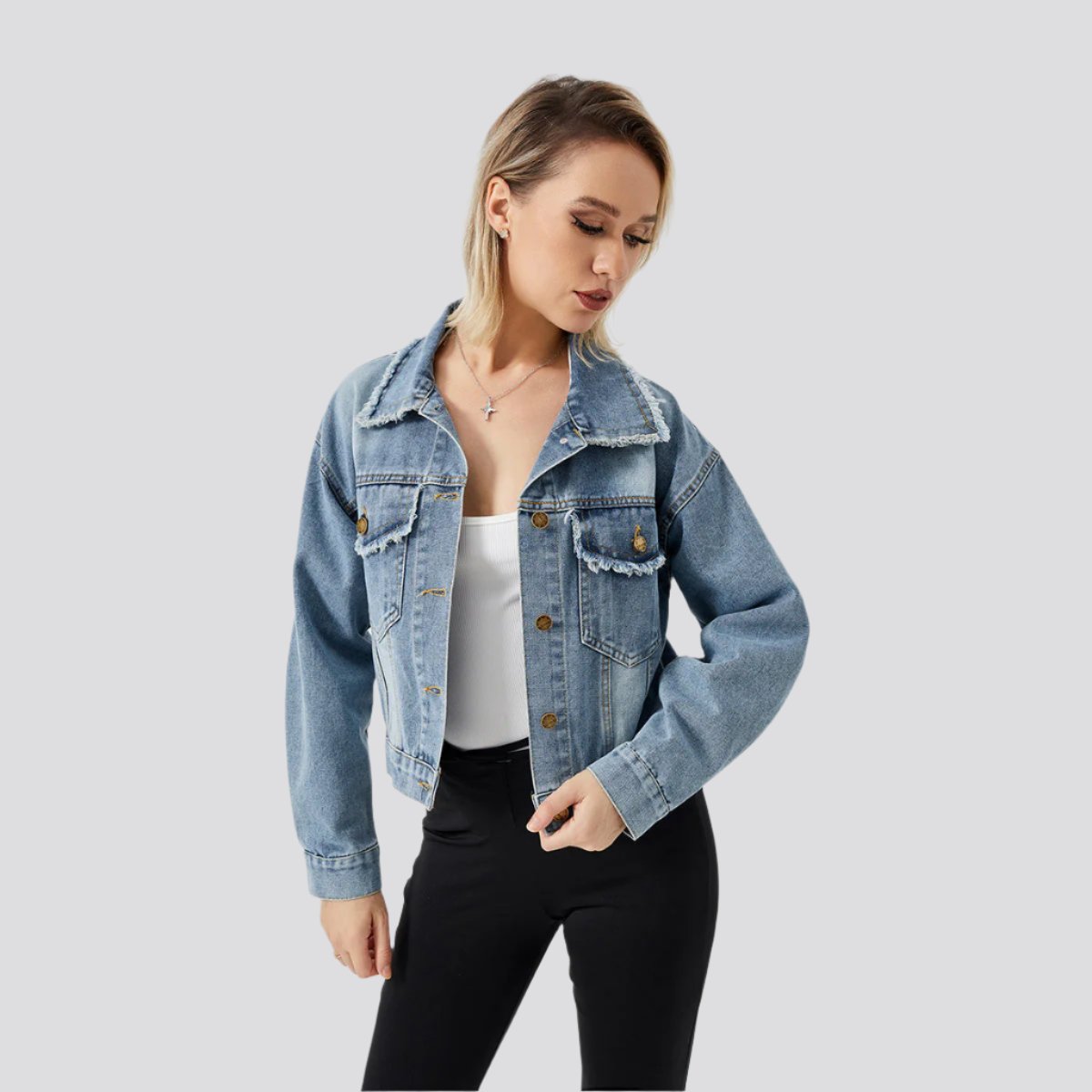 Women's Denim Long Sleeve Jacket Fashion Top