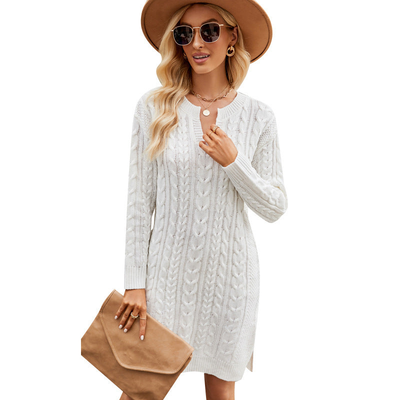 Women's Twisted Midi Knitted Dress