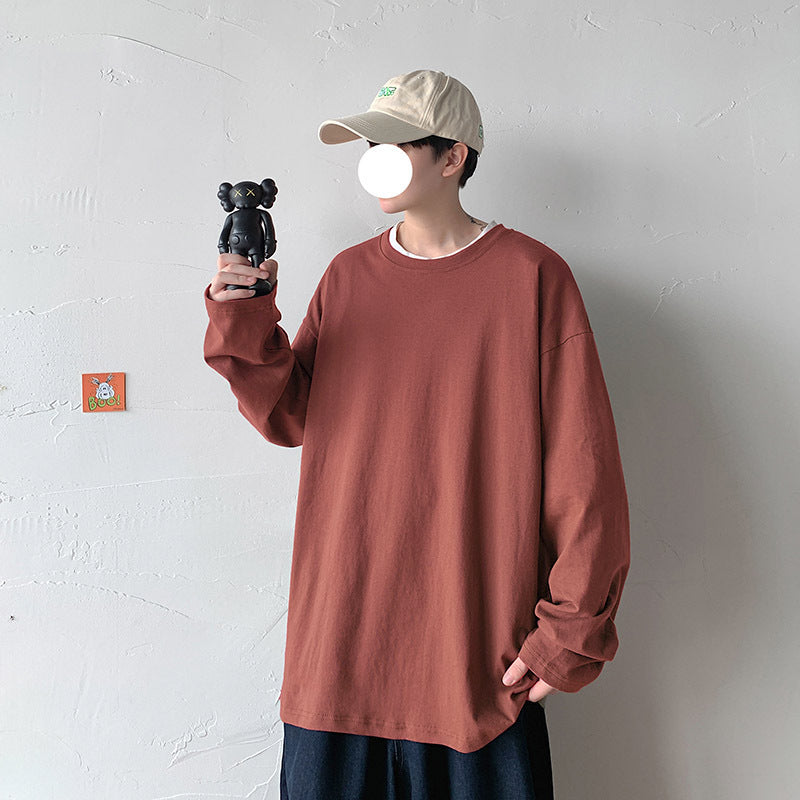 Legible Spring Autumn Long Sleeve T-shirts Men O-Neck Loose