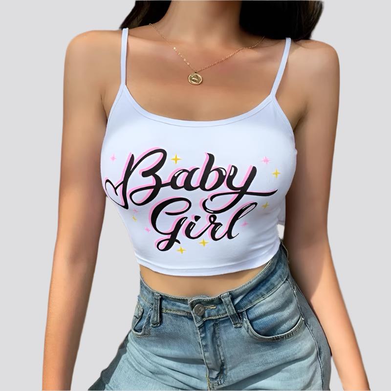 Sweet Baby Girl Starry Crop Tank Top For Women