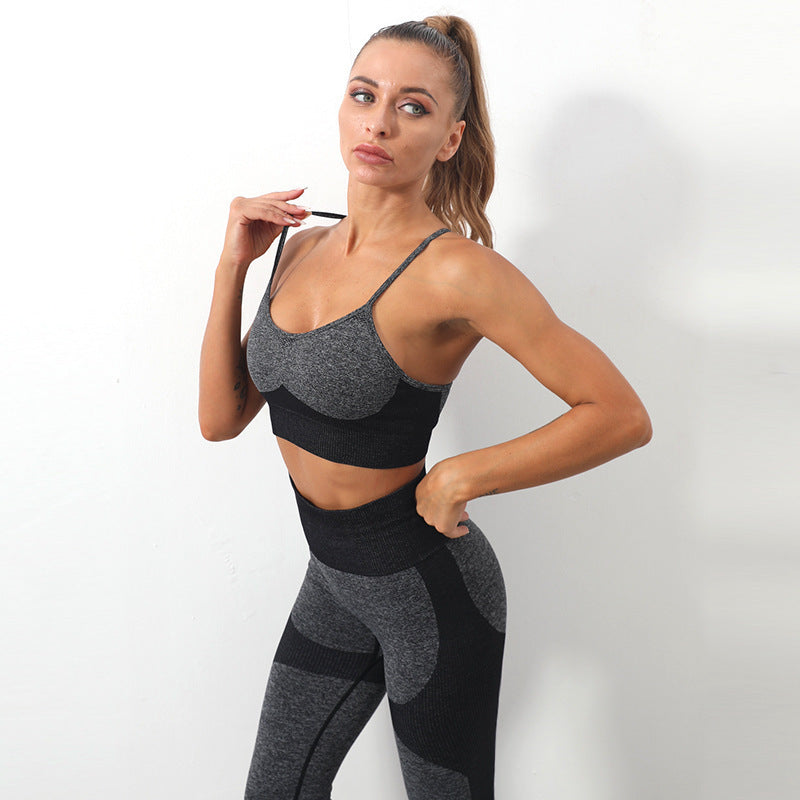 Sports Sling Bra High Elastic Tight Fitness Pants Suit Women