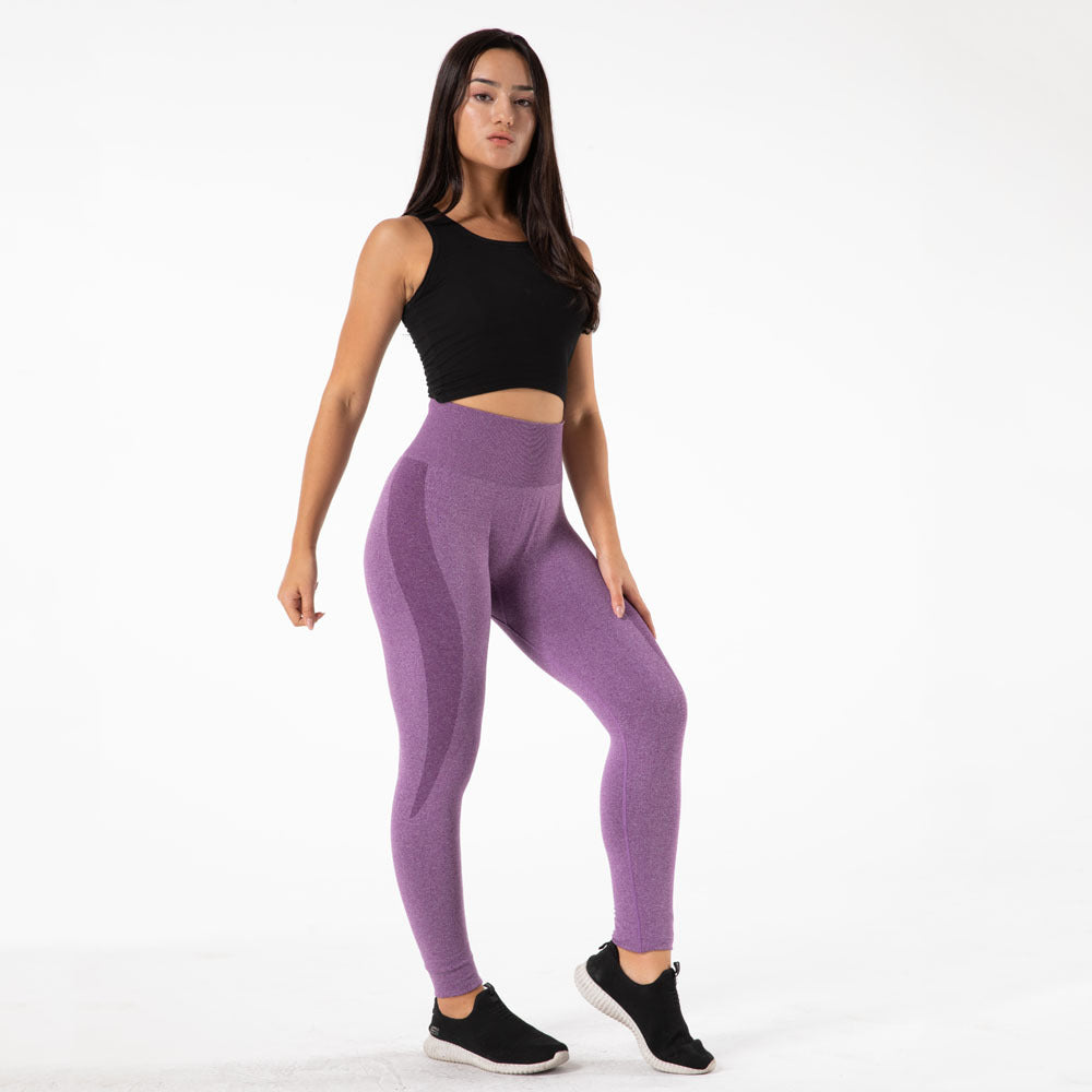 Female Fitness High Waist Seamless Tight Purple Workout Sports Fitness Yoga Pants