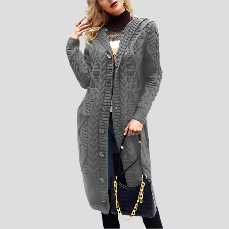 Wool Solid Color Cardigan Loose And Long Oversized Coat