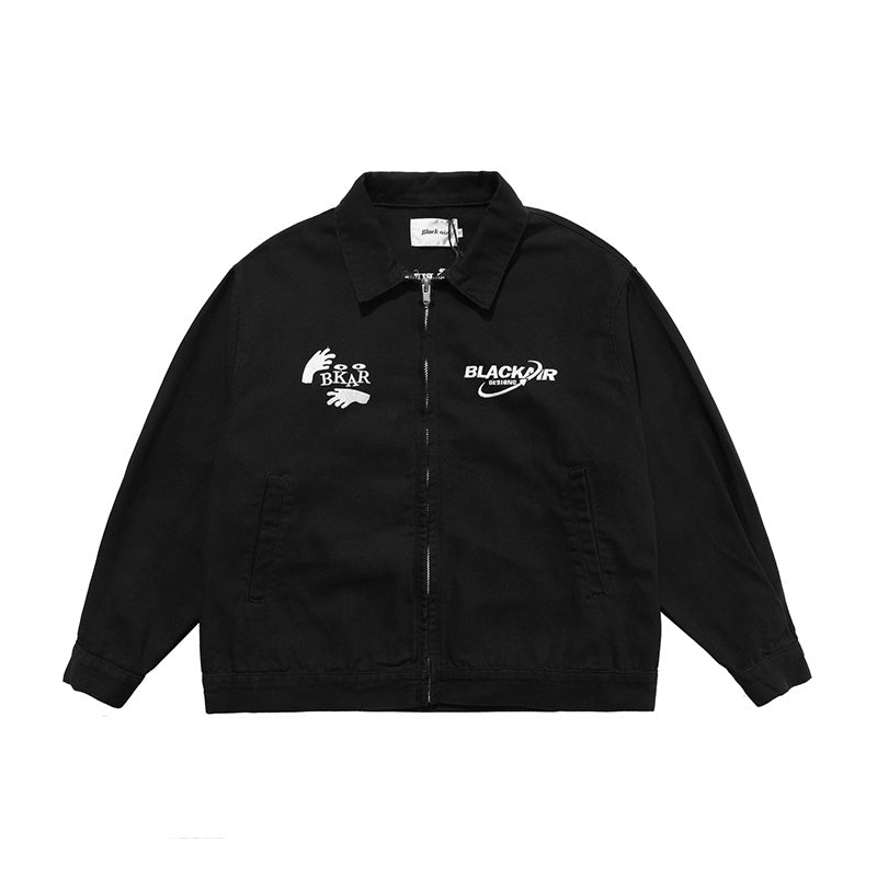 Men's Loose Letter Embroidered Bomber Jacket