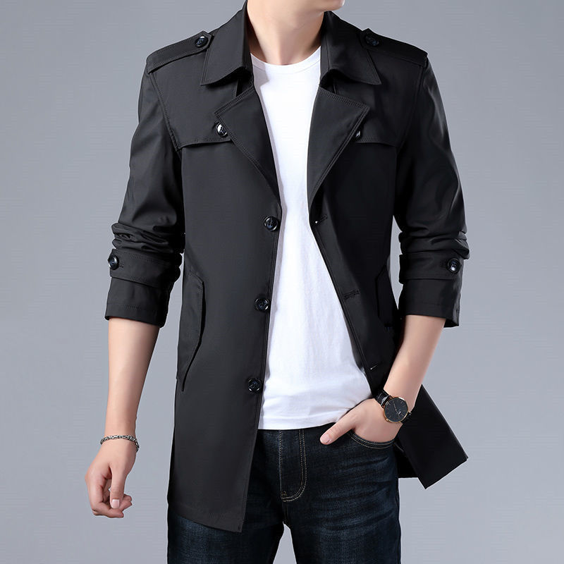 Windbreaker Men's Jacket Middle-aged Business Casual High Quality