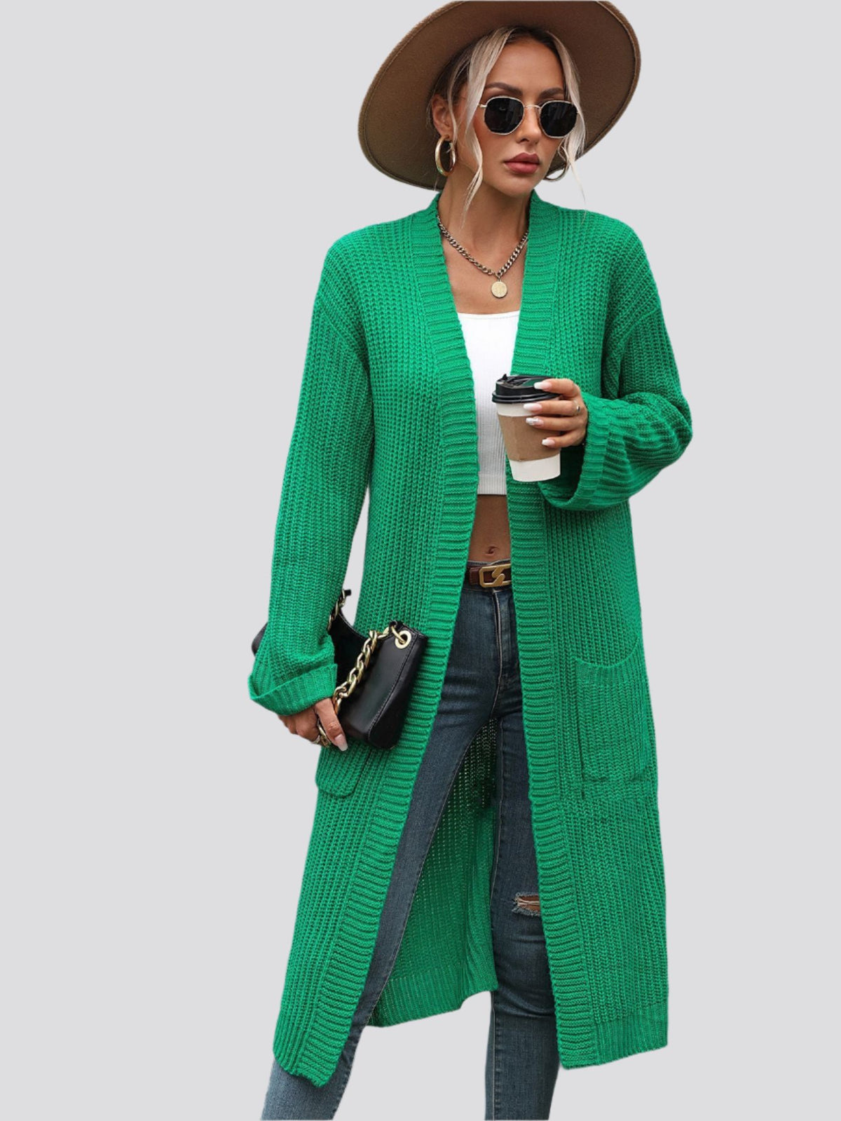 New Women's Solid Color Knitwear Women's Coat Sweater