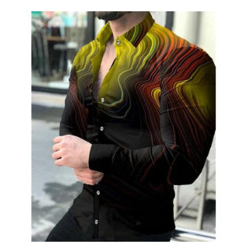 Printed Casual Long Sleeve Shirt For Men