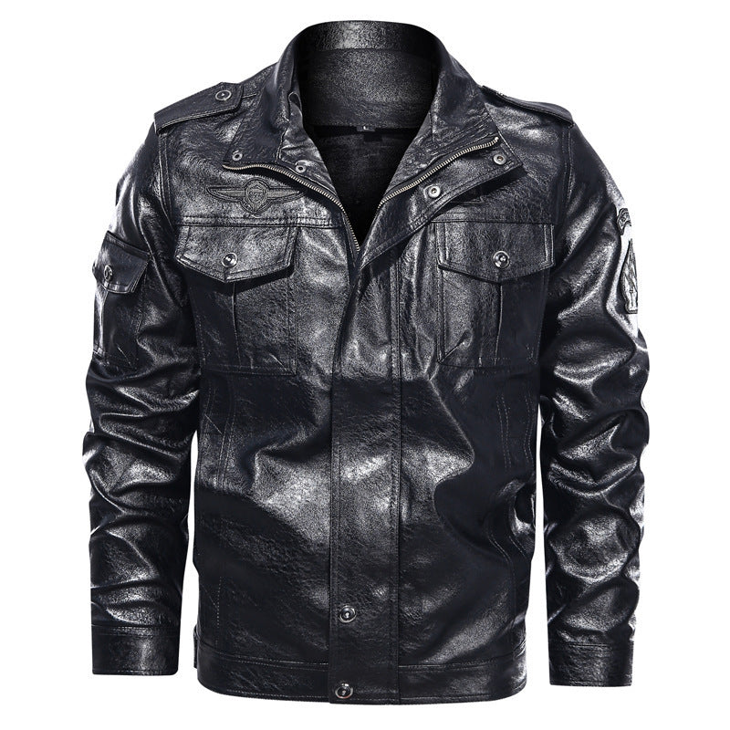 Men's Washed PU Leather Casual Men's Leather Jacket