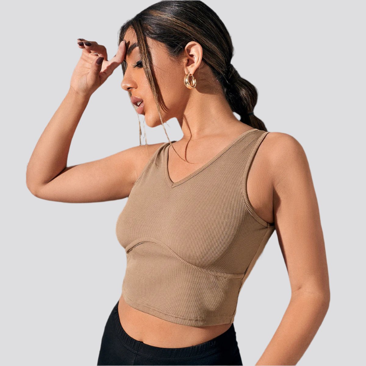 Tube Top V-Neck Camisole Cropped Crop Top