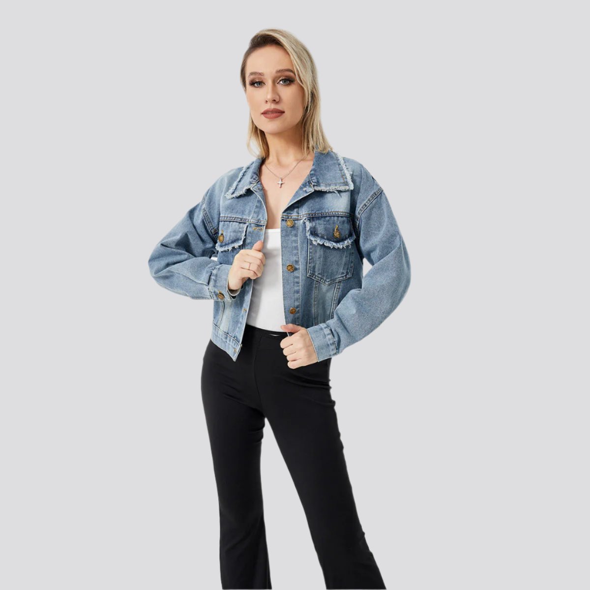 Women's Denim Long Sleeve Jacket Fashion Top