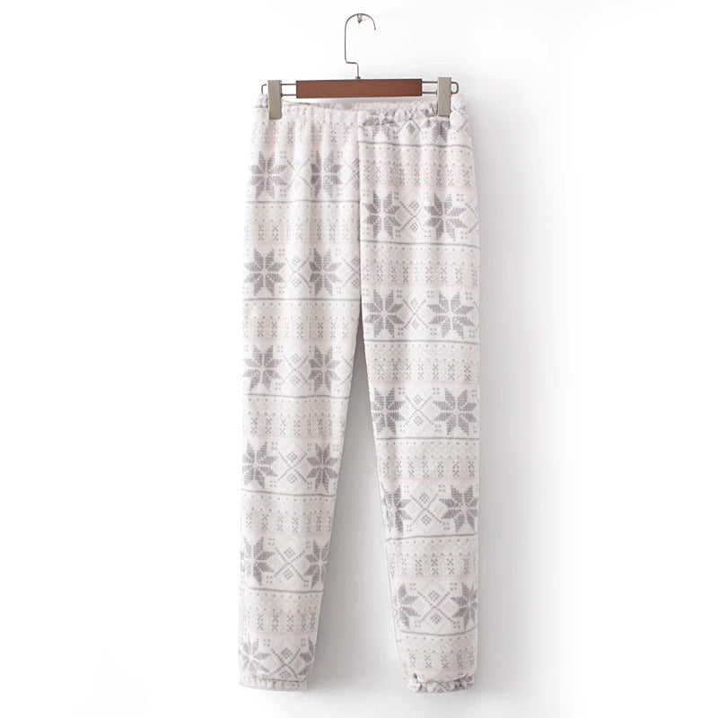 Autumn And Winter Pajama Fairy Warm Flannel Trousers Coral Fleece Homewear Pants