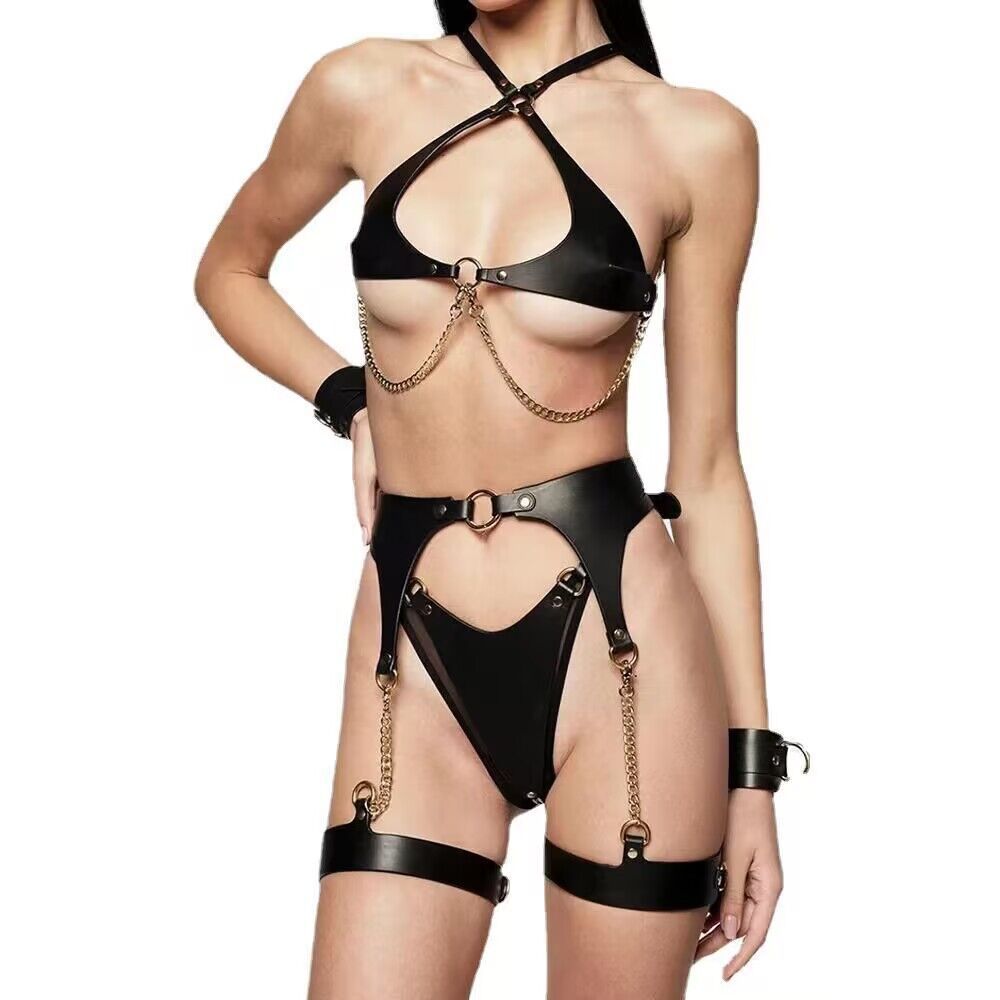 Personality Shapewear Leather Underwear Suit