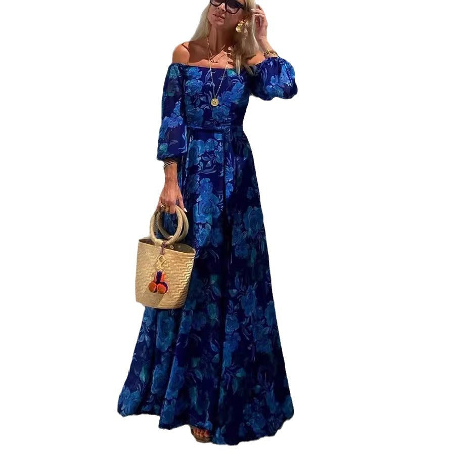 Women's Printed Large Swing Maxi Dress