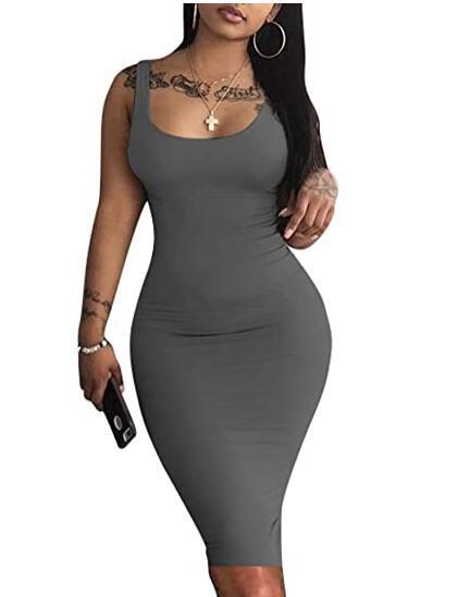 Womens Sexy Bodycon Tank Dress Sleeveless