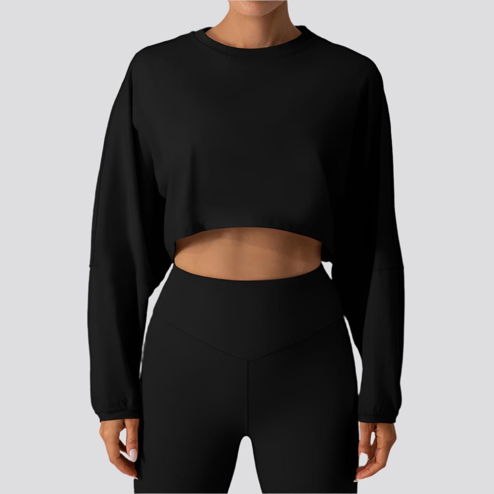 Women's Short Sports Round Neck Sweater T-shirt