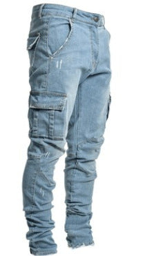 New Skinny Jeans With Side Pockets And Feet For Men