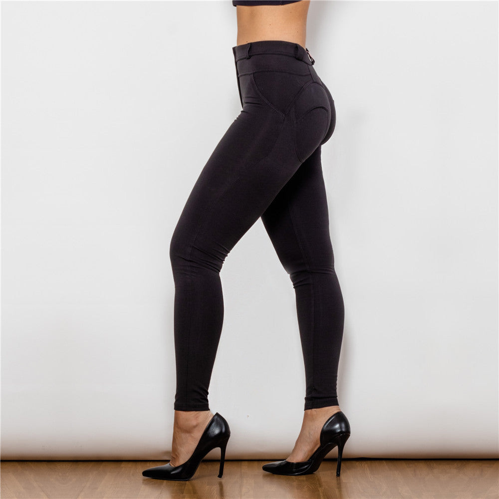 Shascullfites Melody black cotton leggings super skinny women pants push up effect bum lifting leggings