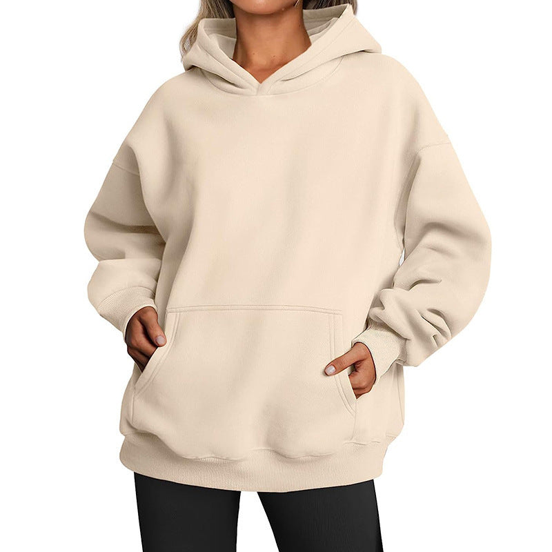 Women's Hoodies With Pockets Fashion Solid Sweatshirt Oversized Hooded Sweater Womens Clothing