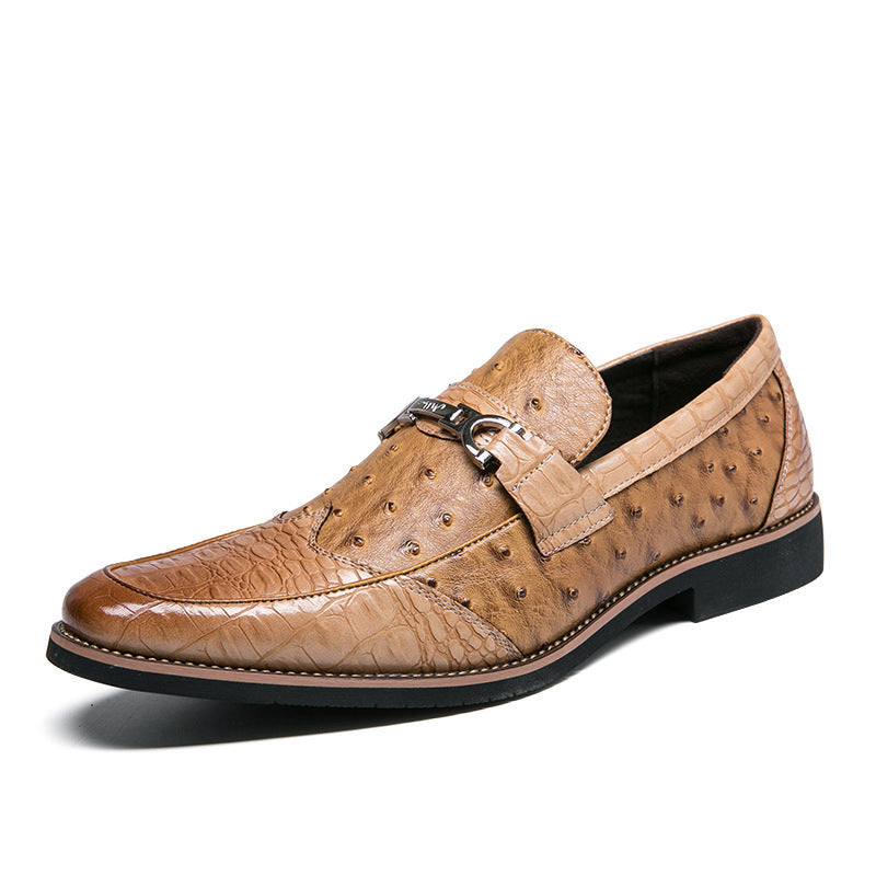 Men's Leather Shoes Without Shoelaces Loafers