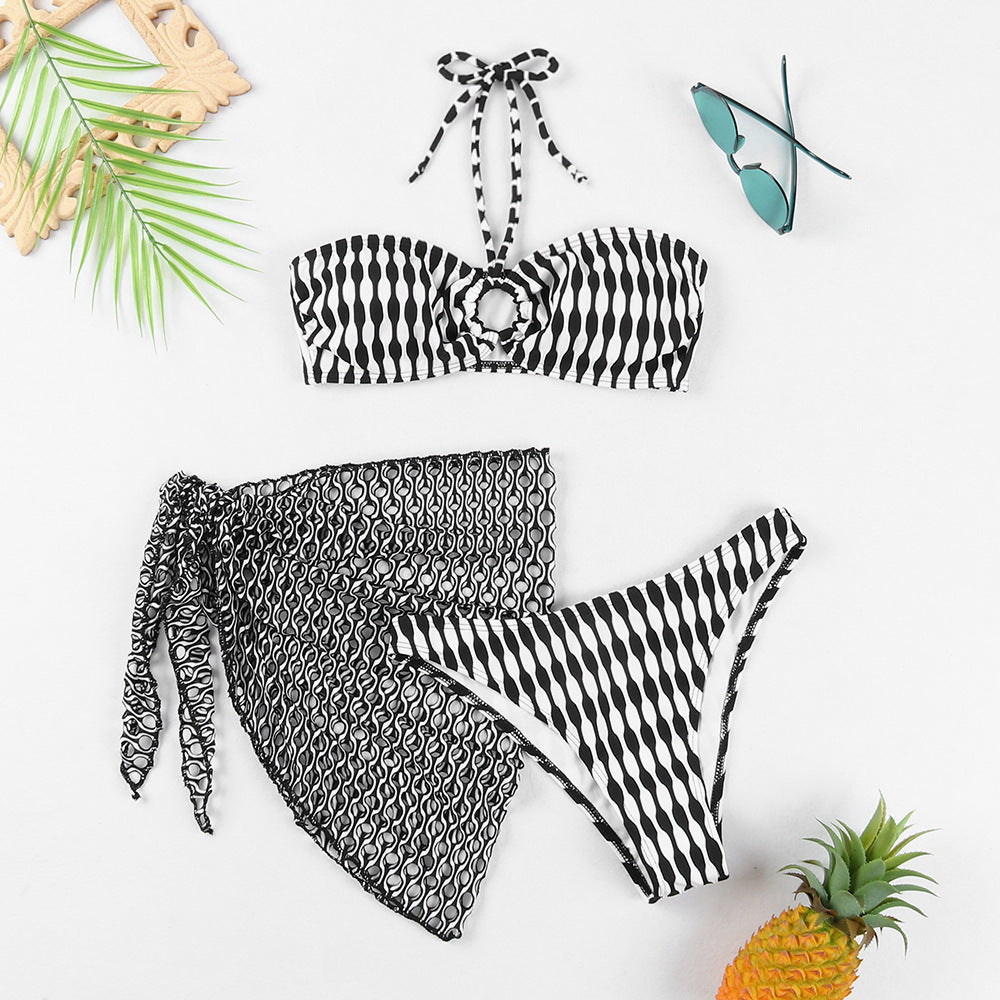 Women's Two-piece Swimsuit Bikini Tube Top Three-piece Suit