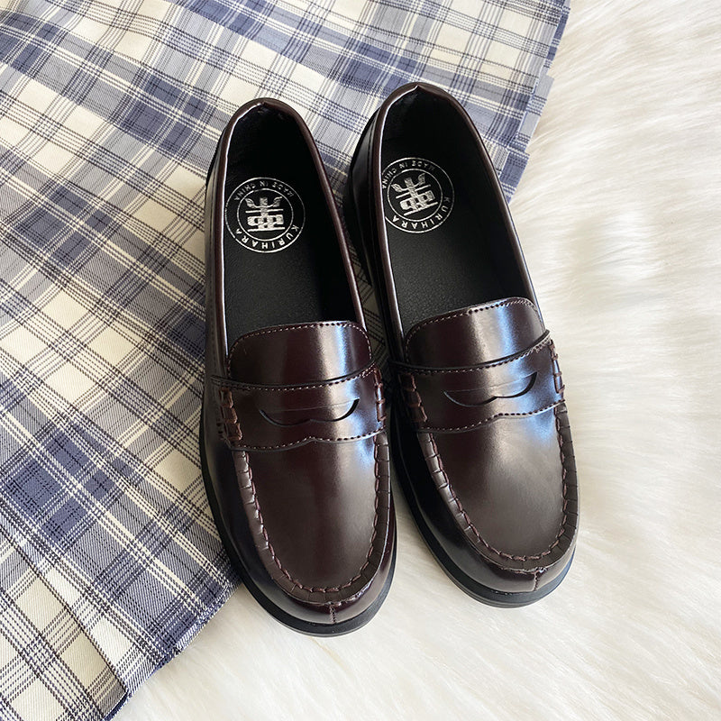 Leather Shoes Low-heel College Style Japanese Uniform Shoes Loafers