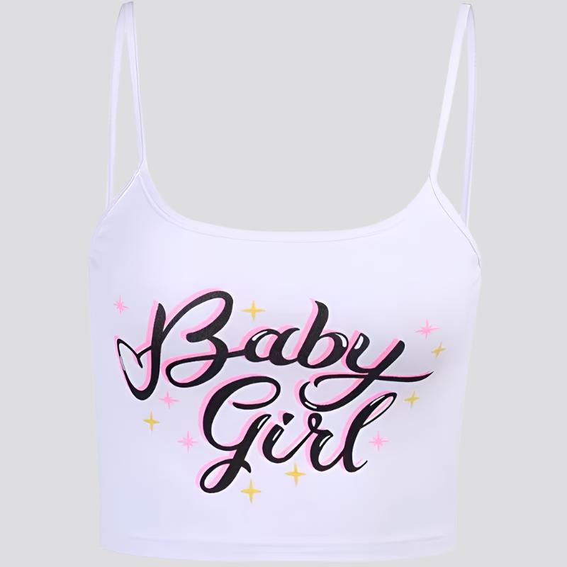 Sweet Baby Girl Starry Crop Tank Top For Women