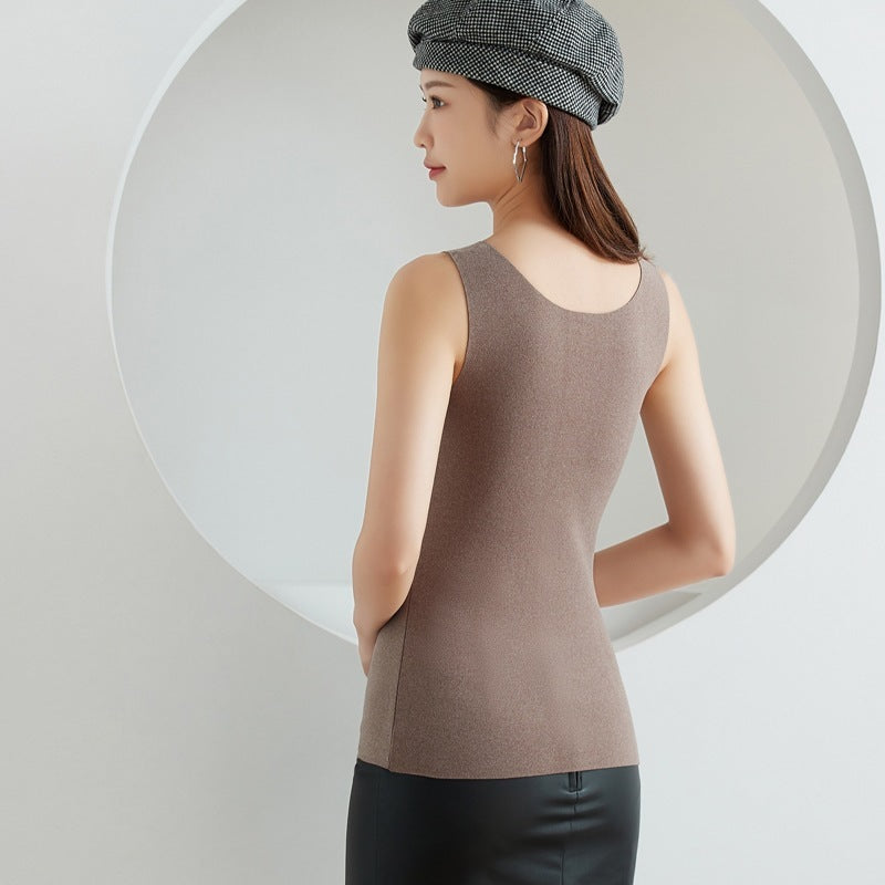 New De Rong Thermal Integrated Tank Top Wearless Bra