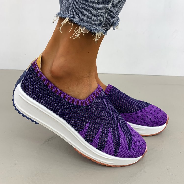 Flyknit Breathable Shoes Wedge Sneakers