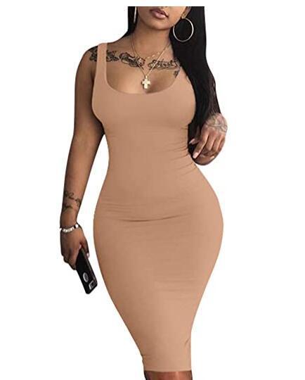 Womens Sexy Bodycon Tank Dress Sleeveless