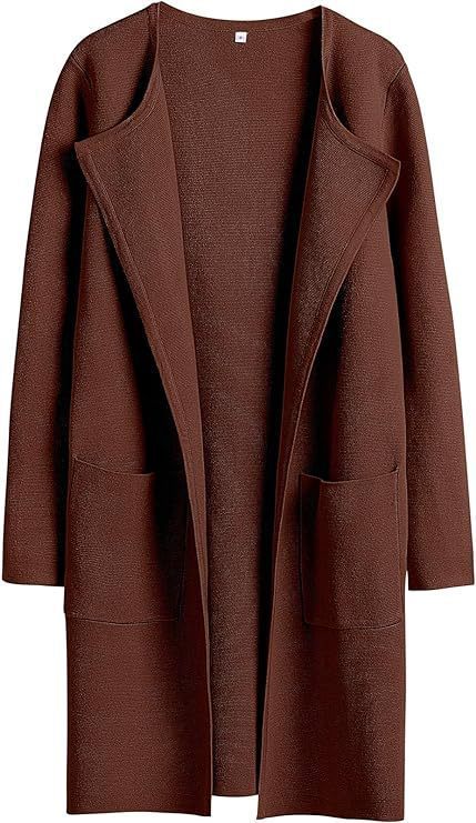 Women's Woolen Coat With Pockets Autumn And Winter Temperament  Slim Fit Mid Length Jacket Comfortable Casual Lapel Coats