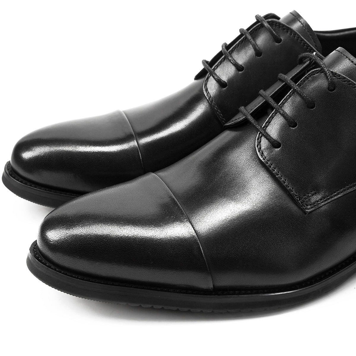 Three-joint Leather Shoes, Round Toe Lace-up Leather, British Business Dress Shoes