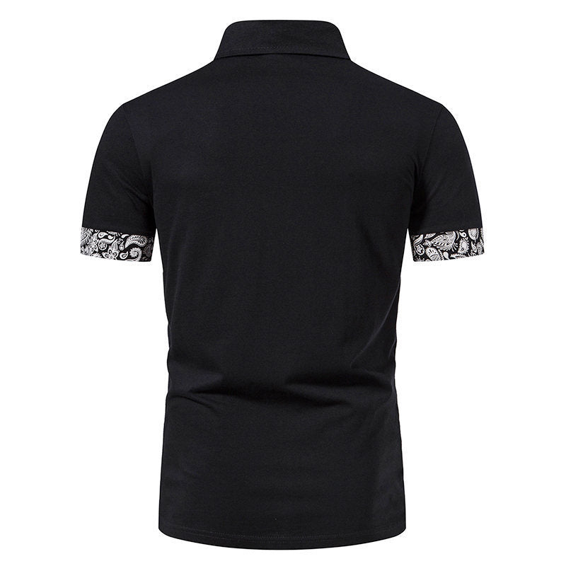 Printed Fashion Polo Collar Plus Size Short Sleeve T-shirt