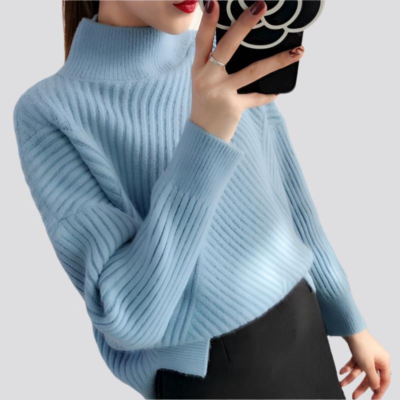 Women's Sweater Loose Lazy Half High Collar