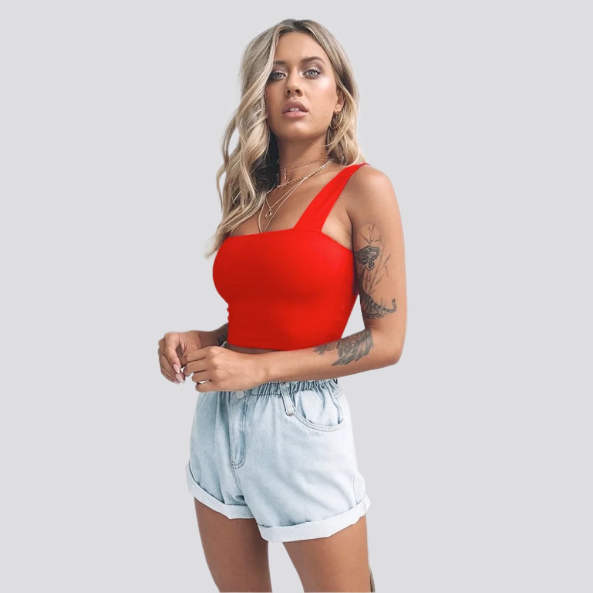 Summer New Fashion Women Crop Top Sexy Sleeveless Tank Tops T-shirt