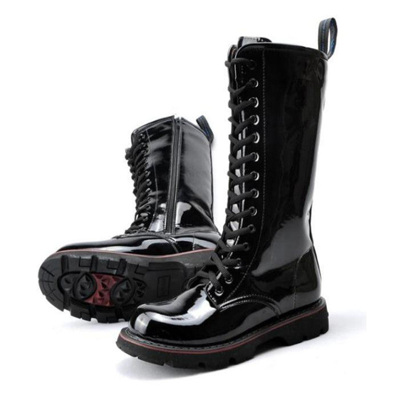 Long Patent Leather High-top Martin Boots Fashion Men