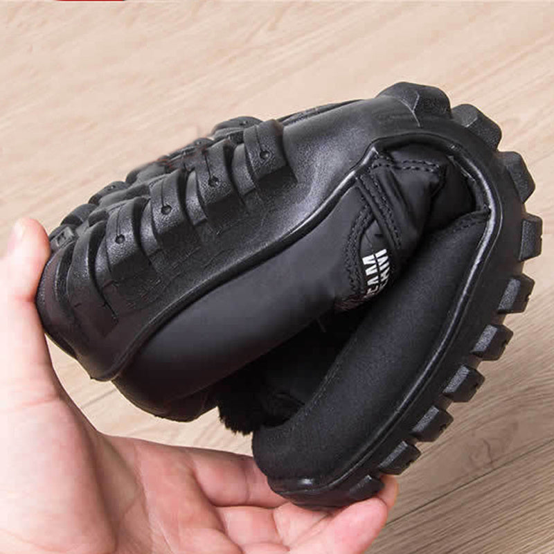 Winter Boots For Men Waterproof Warm Shoes With Plush Zipper Design