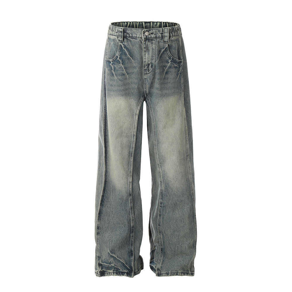 Irregular Stitching Skinny Jeans For Men