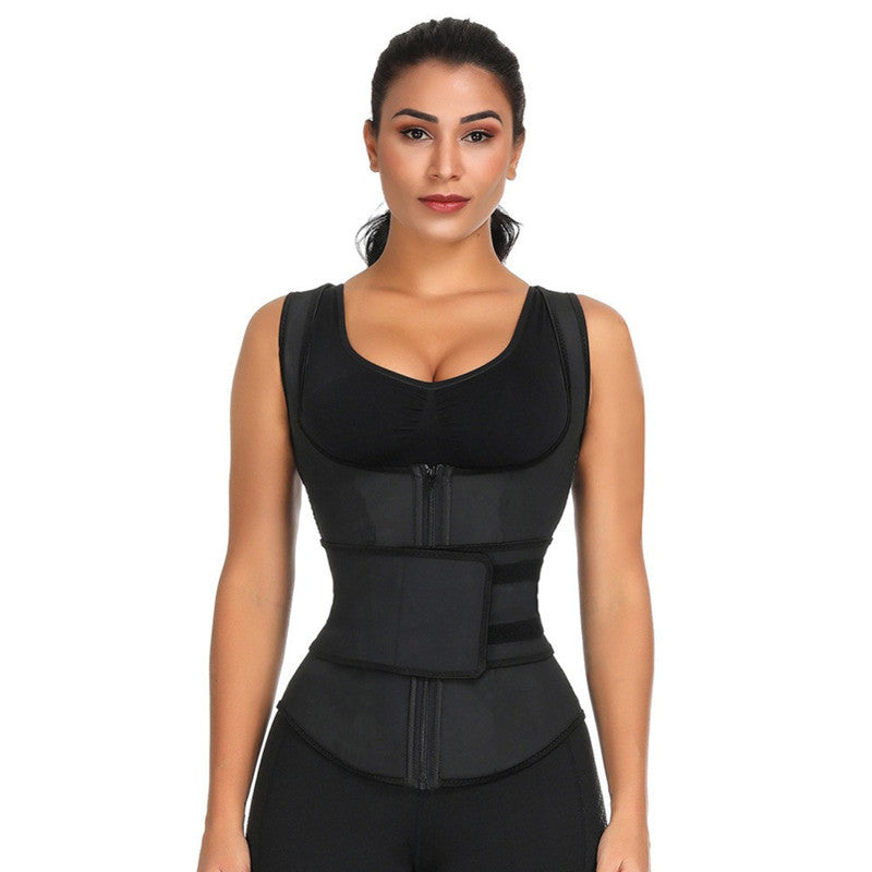 Double-belt Shapewear Women's Hemp Gray Sports Abdomen Belt Yoga Vest