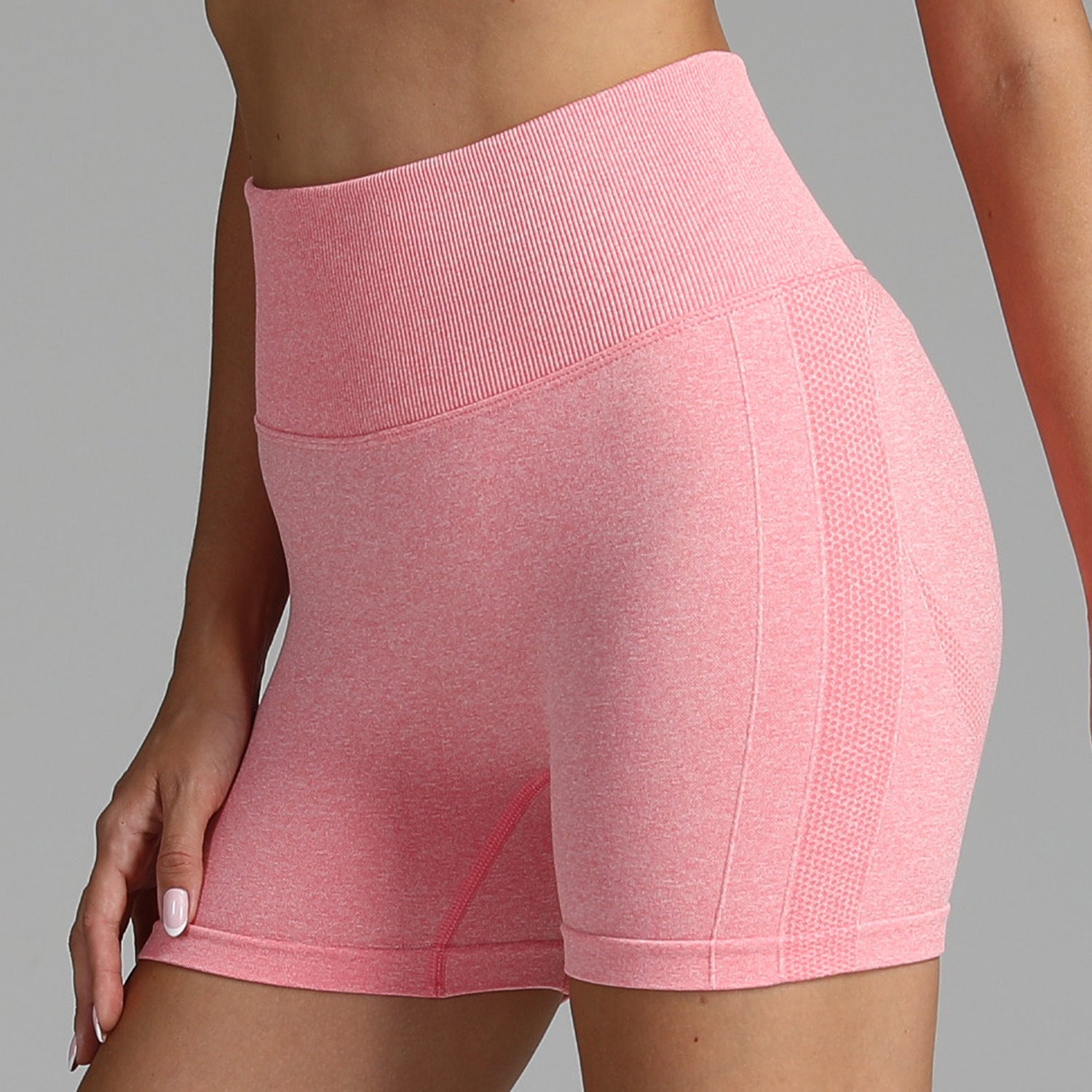 Seamless Yoga Shorts Women Solid Color High Waist Hip-lifting Fitness Pants Running Sweatpants