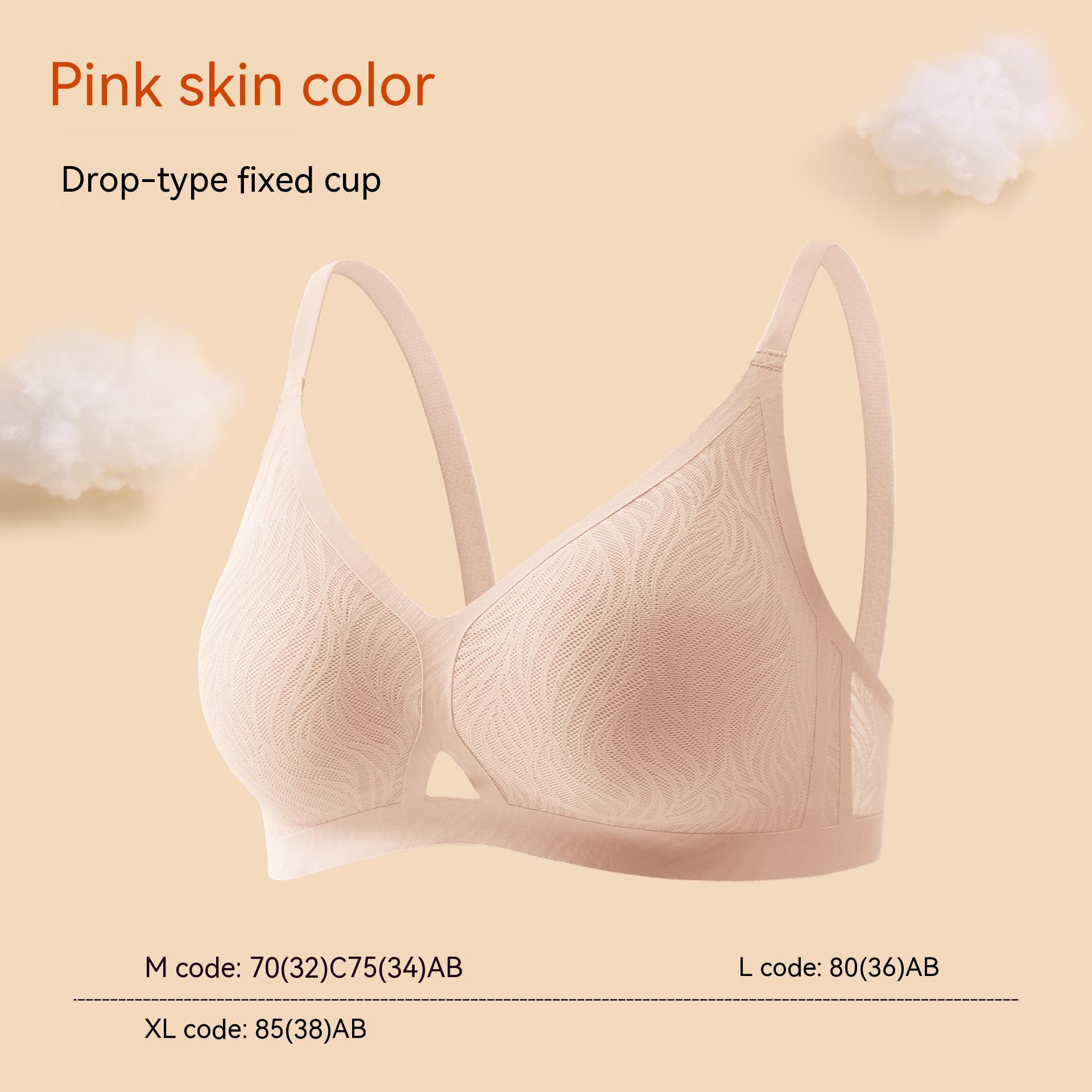 Small Flame Mesh Stitching Fit Water Drop Cup Bra Seamless Upper Support Chest