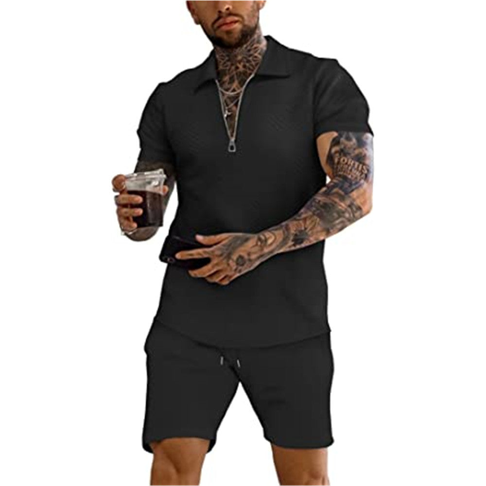 Men's Polo Short-sleeved Shorts Sports And Leisure Two-piece Suit