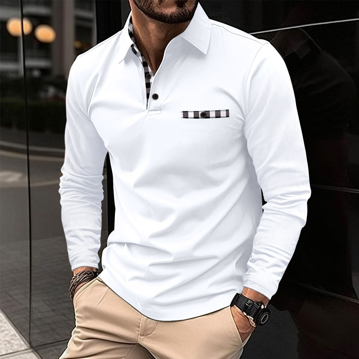 Zipper And Lapel Men's Sports Polo Shirt