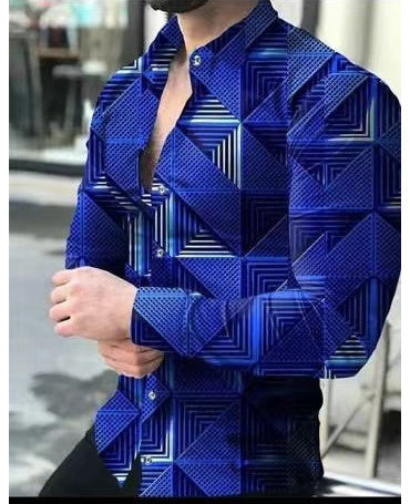 Printed Casual Long Sleeve Shirt For Men