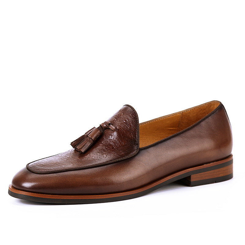 British Top Layer Cowhide One-step Men's Business Casual Loafers