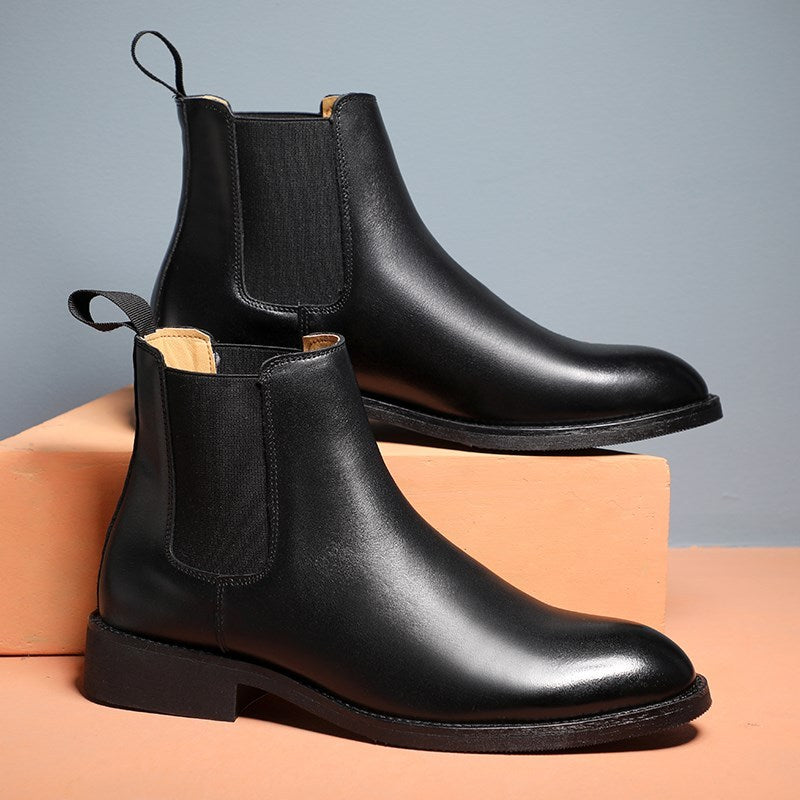 Men British Winter Elegant PU Leather Boots