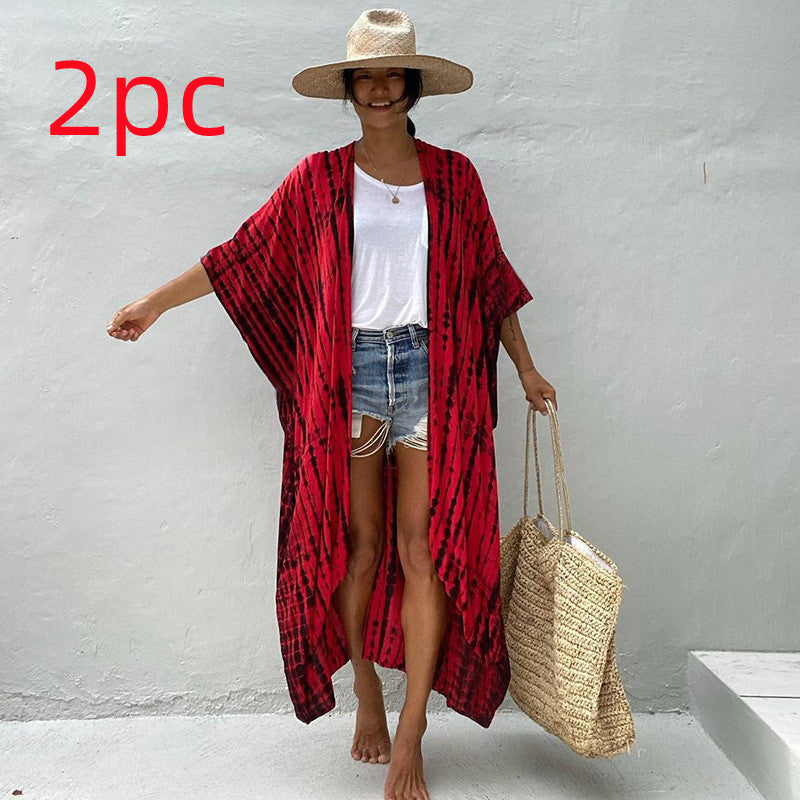 Polyester Ladies Sun Protection Resort Beach Dress Cover Up