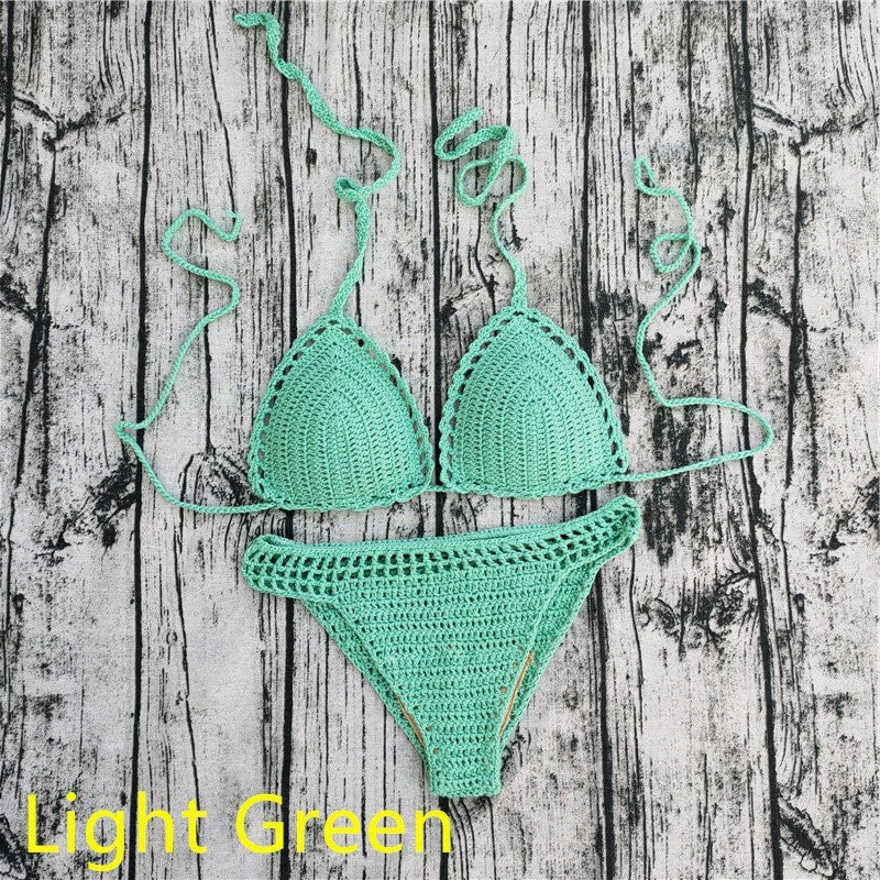 Handmade Crochet Bikini Sets Push-Up Pads Swimsuits